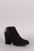 Bamboo Side Lace Chunky Heel Booties