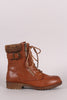 Bamboo Sweater Cuff Combat Lug Boots