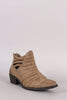 Qupid Suede Braided Western Ankle Boots