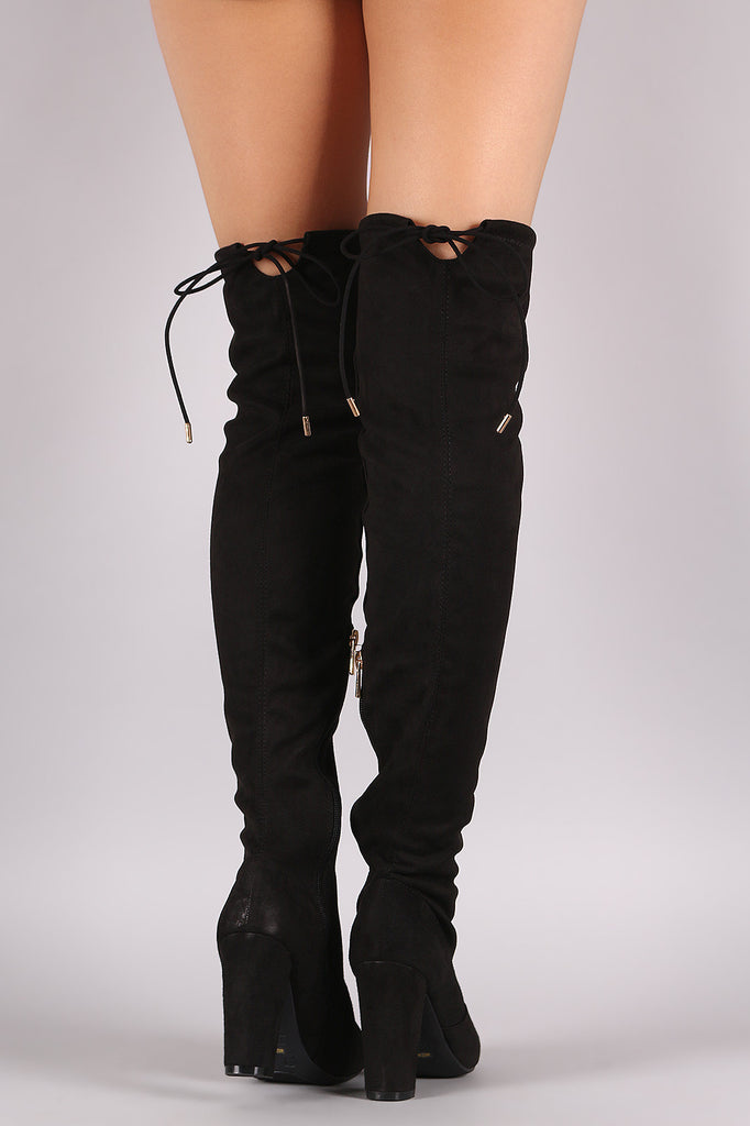 Bamboo Fitted OTK Chunky Heel Boots