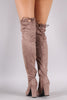 Bamboo Fitted OTK Chunky Heel Boots
