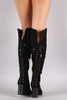 Suede Back Corset Lace Up Chunky Heeled Boots