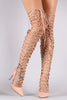 Strappy Back Lace-Up Over-The-Knee Gladiator Pump