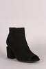 Qupid Peep Toe Metallic Slit Booties