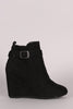 Bamboo Suede Strappy Wedge Booties
