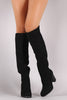 Bamboo Suede Chunky Heeled Western Boots