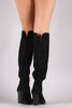 Bamboo Suede Chunky Heeled Western Boots