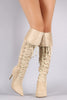 Suede Pointy Toe Lace Up Stiletto Over-The-Knee Boots