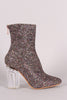 Glitter Chunky Lucite Heeled Ankle Boots