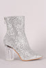 Glitter Chunky Lucite Heeled Ankle Boots