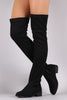 Suede Over the Knee Fitted Boots