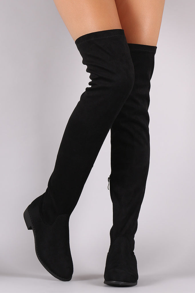 Suede Over the Knee Fitted Boots
