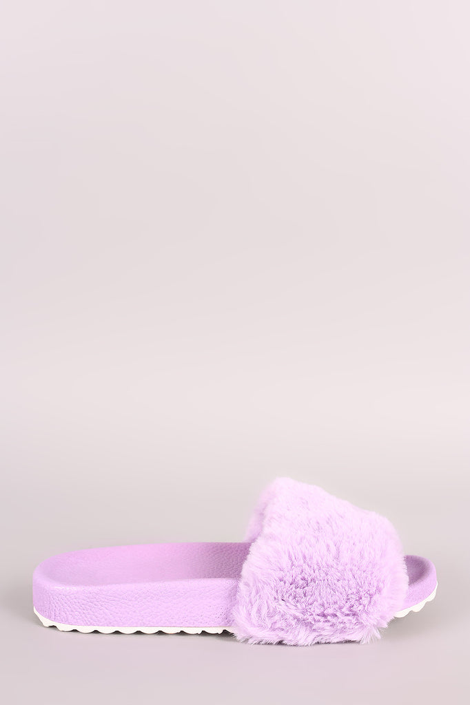 Liliana Faux Fur Lug Slide Sandals