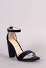 Bamboo Velvet Open Toe Chunky Heel