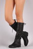 Bamboo Back Lace-Up Riding Knee High Boots