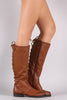 Bamboo Back Lace-Up Riding Knee High Boots