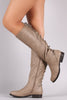 Bamboo Back Lace-Up Riding Knee High Boots