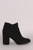 Bamboo Suede Back-Corset Chunky Heel Booties