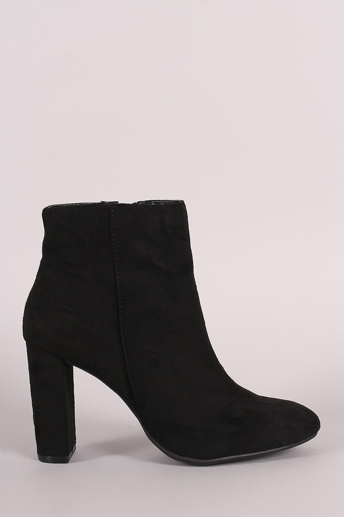 Qupid Suede Side Zip Ankle Boots
