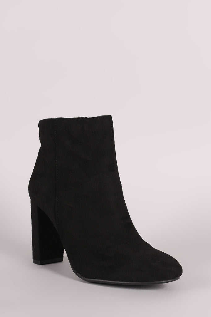 Qupid Suede Side Zip Ankle Boots