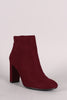 Qupid Suede Side Zip Ankle Boots