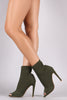 Knit Fitted Peep Toe Stiletto Booties
