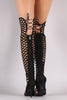 Breckelle Caged Lace-Up Gladiator Stiletto Heel