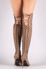 Breckelle Caged Lace-Up Gladiator Stiletto Heel