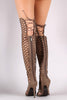 Breckelle Caged Lace-Up Gladiator Stiletto Heel