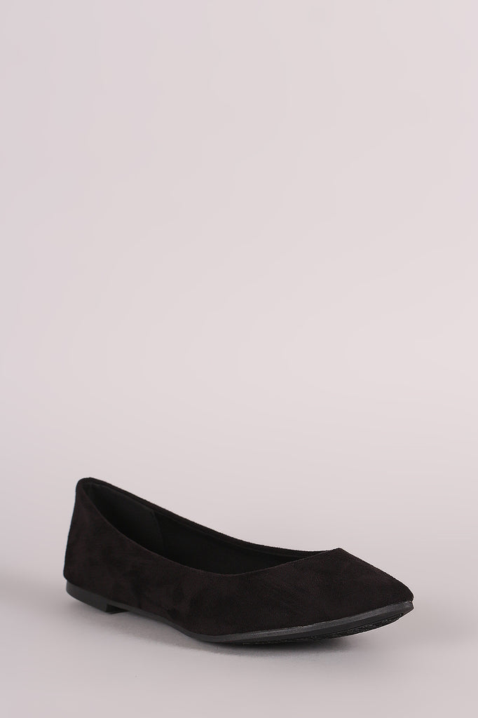 Breckelle Vegan Suede Pointy Toe Flats