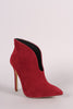 Pointy Toe Cleavage Stiletto Ankle Boots