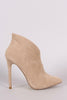 Pointy Toe Cleavage Stiletto Ankle Boots