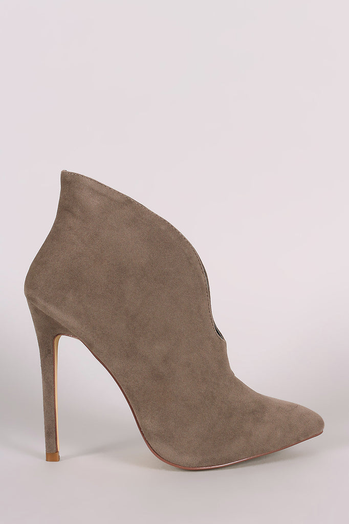 Pointy Toe Cleavage Stiletto Ankle Boots