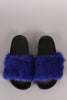 Open Toe Furry Slide Sandal