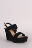Bamboo Nubuck Slingback Platform Wedge