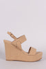 Bamboo Nubuck Slingback Platform Wedge