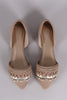 Qupid Nubuck Braid And Chain Pointy Toe D Orsay Flat