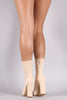 Liliana Elastane Pointy Toe Chunky Heeled Mid Calf Boots
