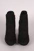 Bamboo Suede Knotted-Tie Chunky Heeled Booties