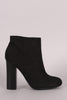Bamboo Suede Chunky Heeled Ankle Boots