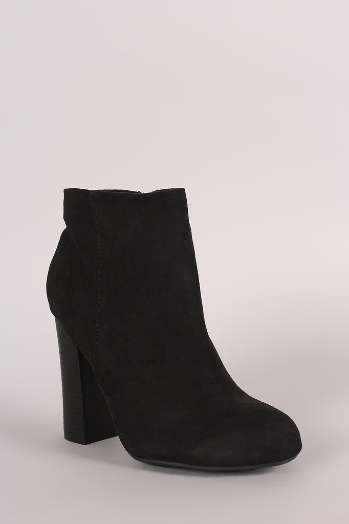 Bamboo Suede Chunky Heeled Ankle Boots