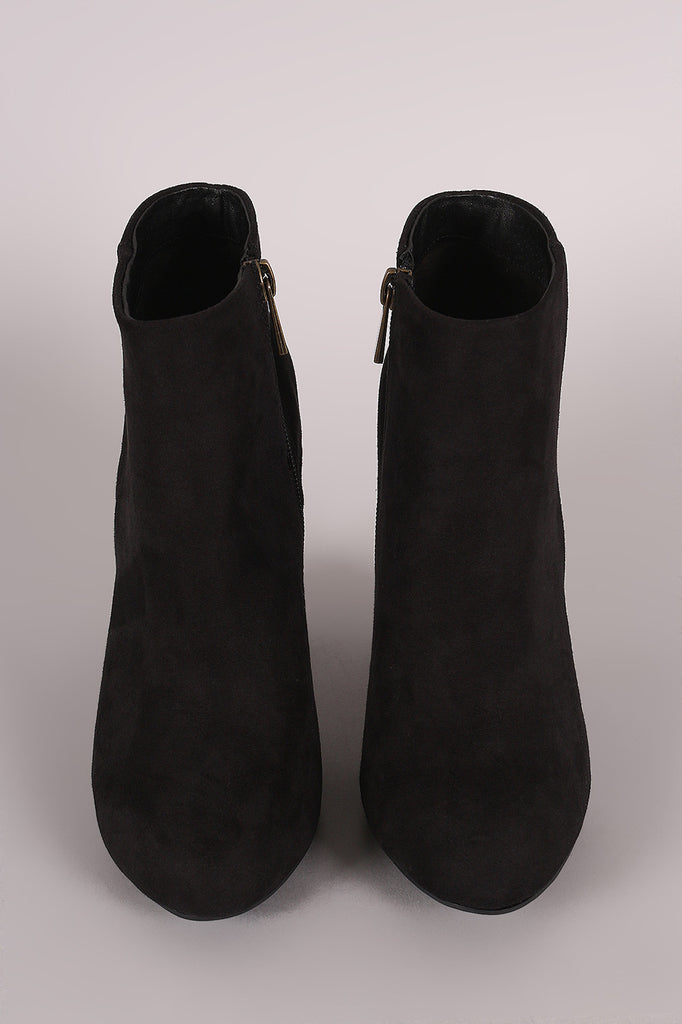 Bamboo Suede Chunky Heeled Ankle Boots