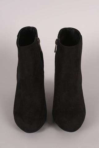 Bamboo Suede Chunky Heeled Ankle Boots