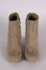 Bamboo Suede Chunky Heeled Ankle Boots