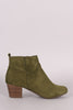 Breckelle Suede Block Heeled Booties