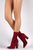 Elastane Pointy Toe Round Heel Booties