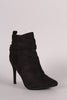 Breckelle Suede Pointy Toe Lace Up Ankle Boots