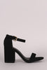 Nubuck Chunky Block Heel Sandal