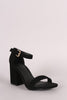 Nubuck Chunky Block Heel Sandal