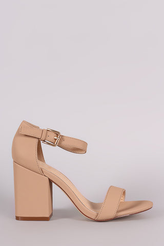 Nubuck Chunky Block Heel Sandal
